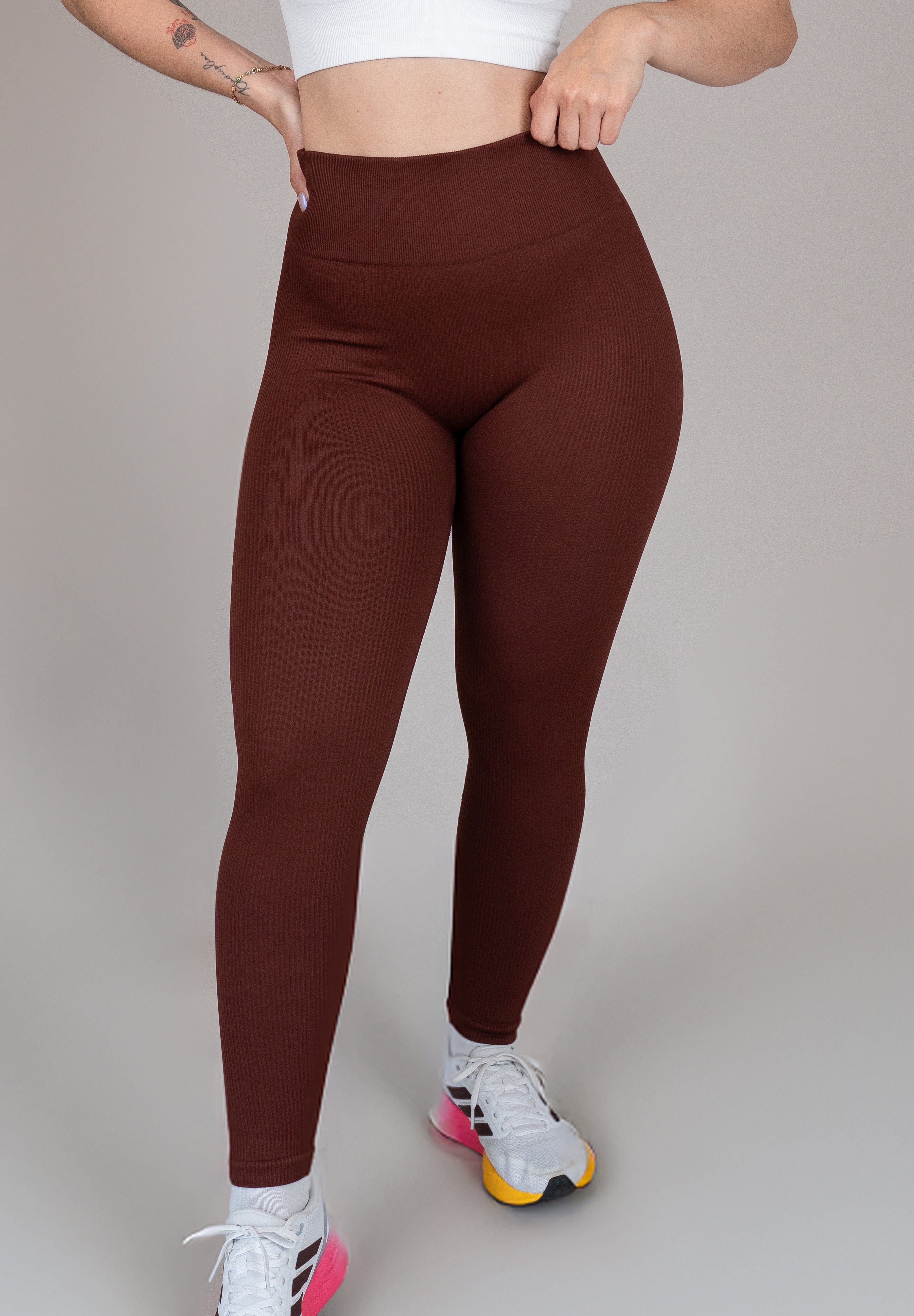 Legging rib chocolate