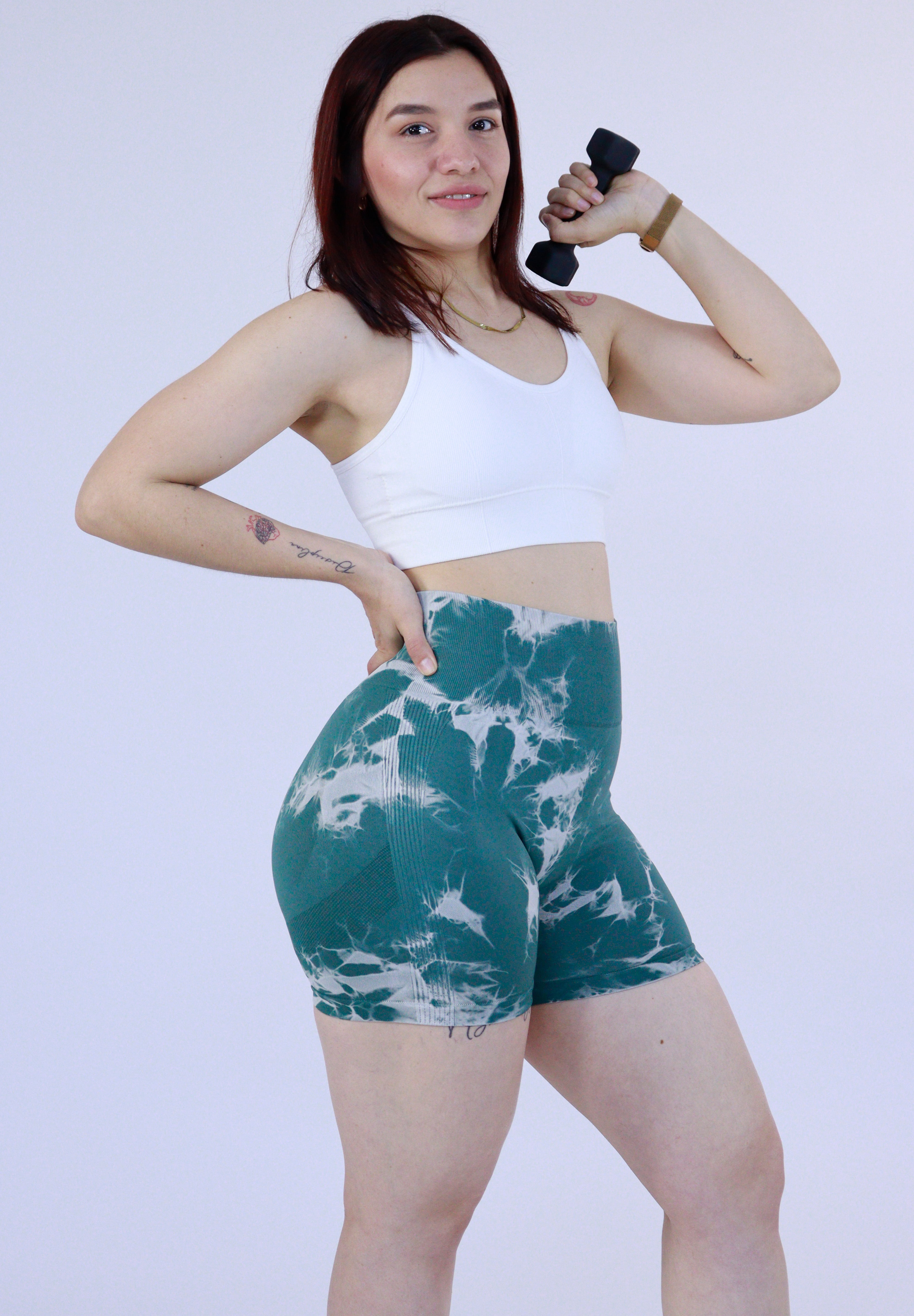 Short tiedye verde blanco