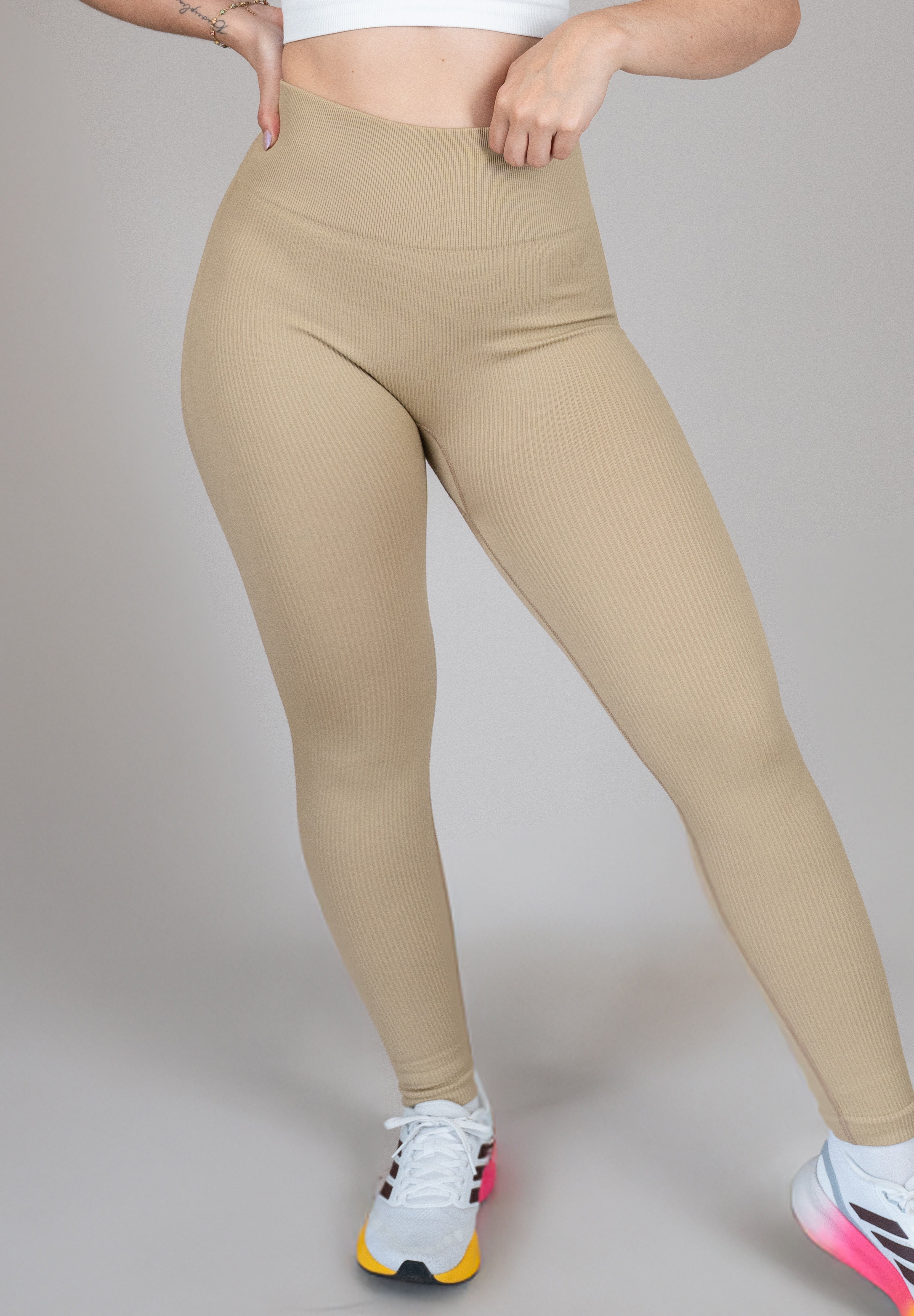 Legging rib beige