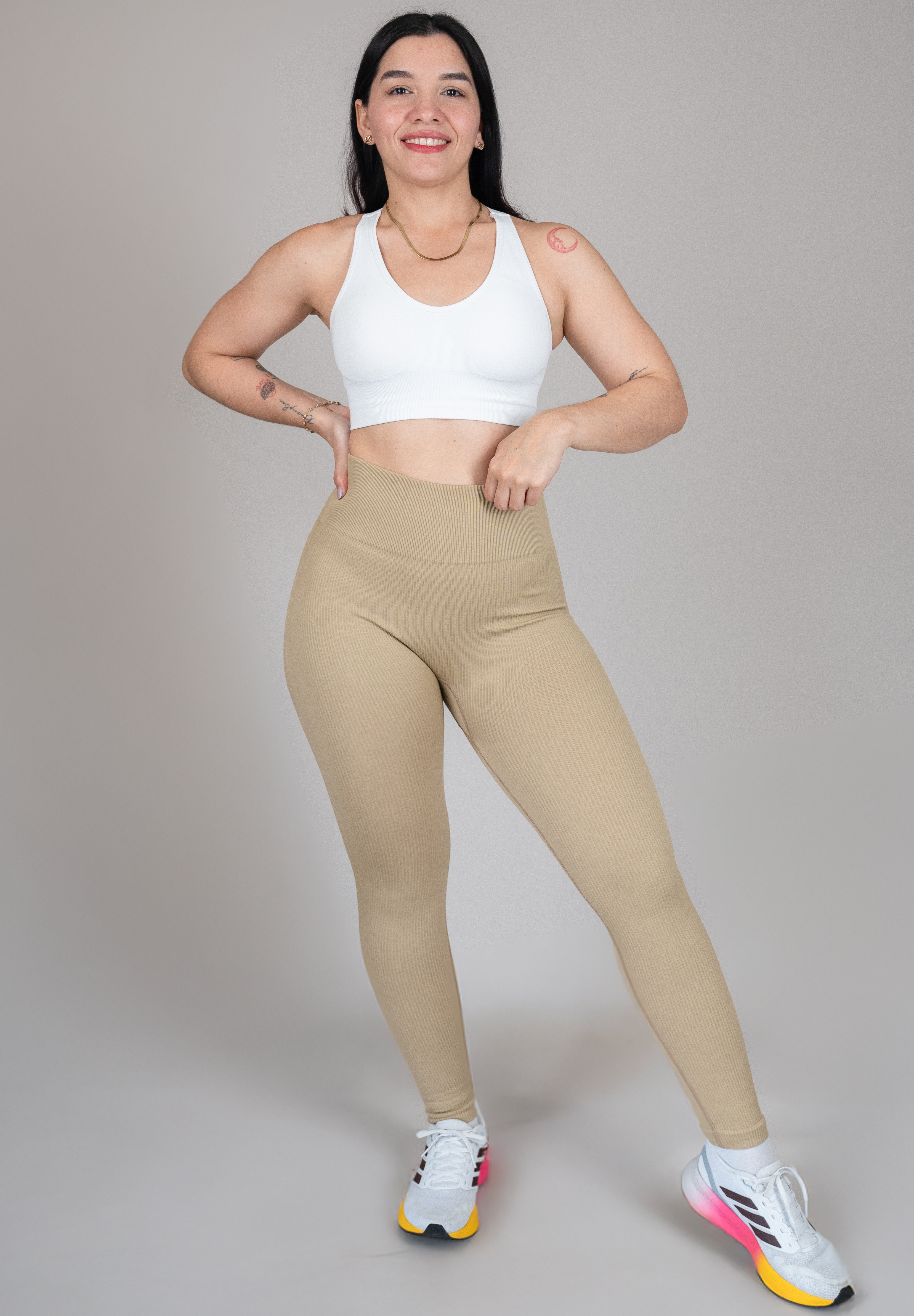 Legging rib beige