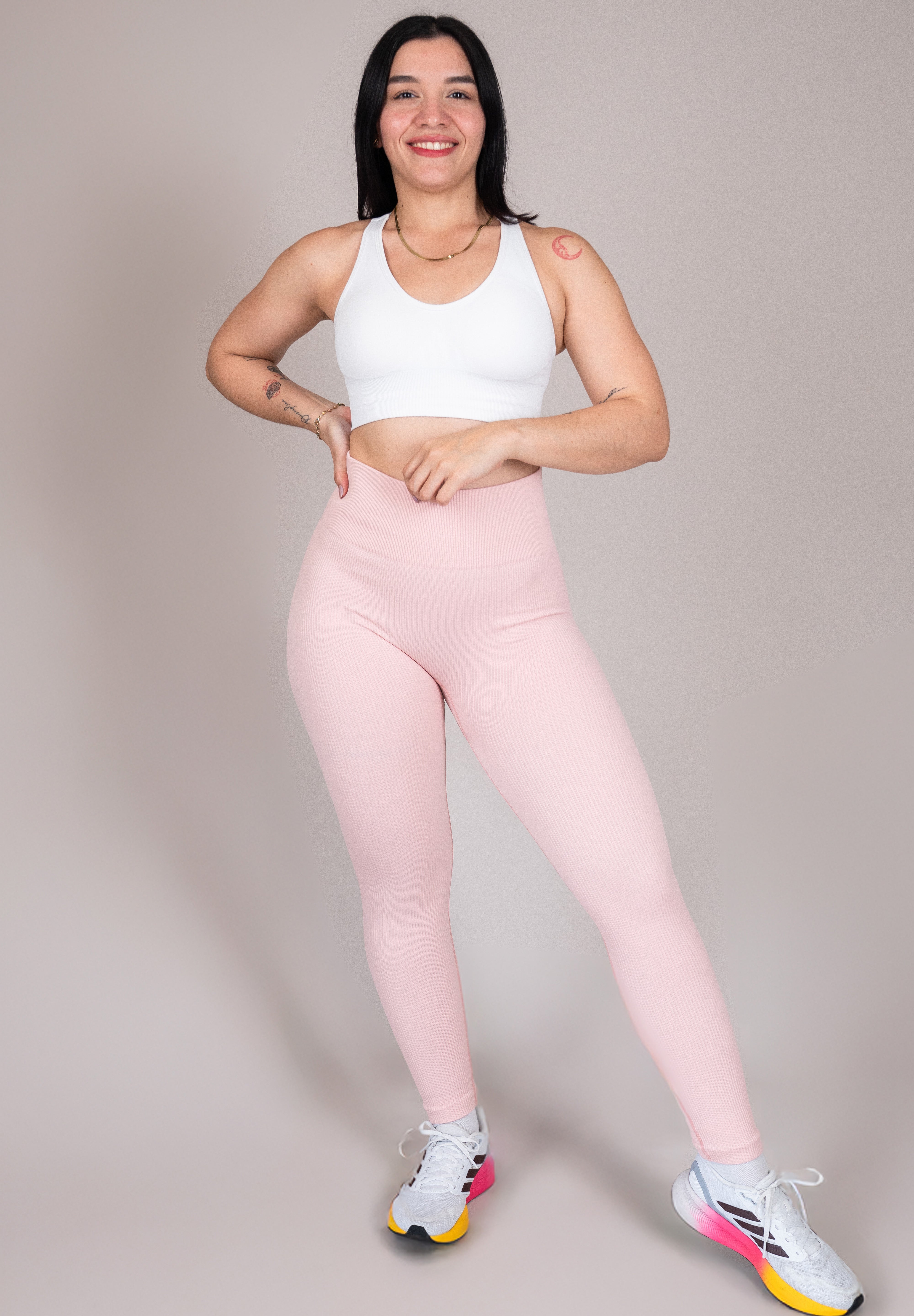 Legging rib rosado