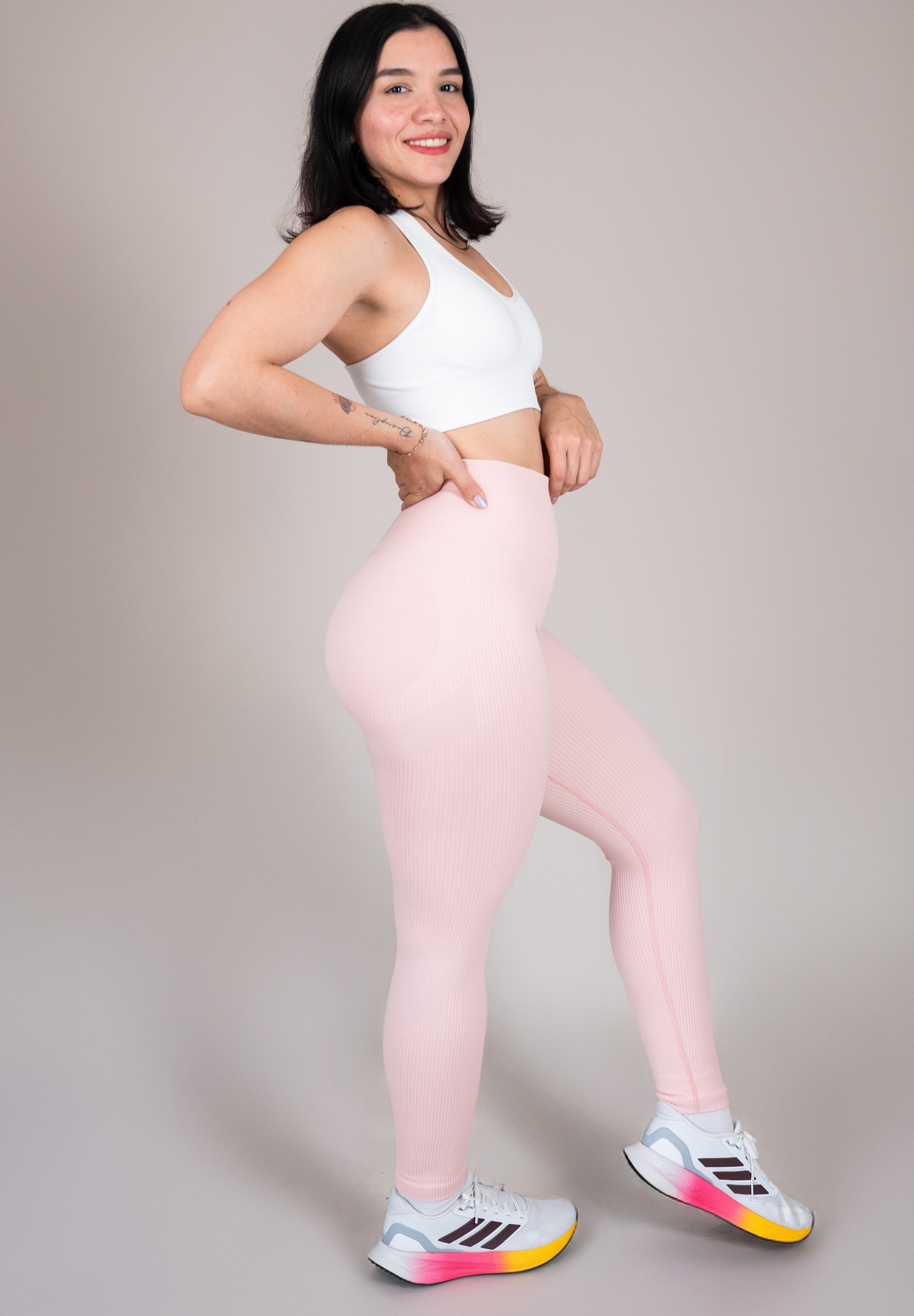 Legging rib rosado