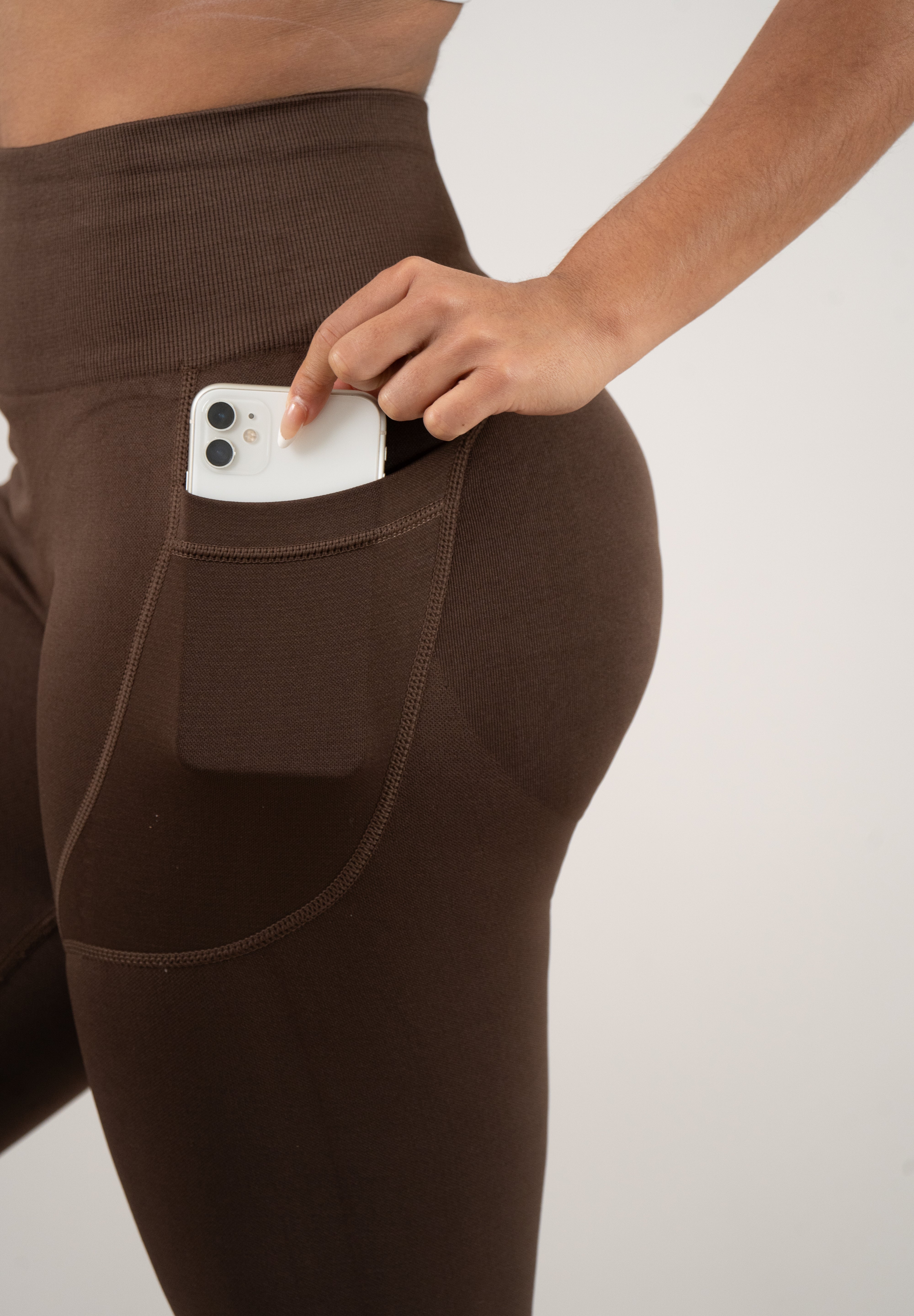 Legging Pocket café