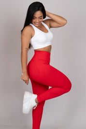 Legging rib rojo
