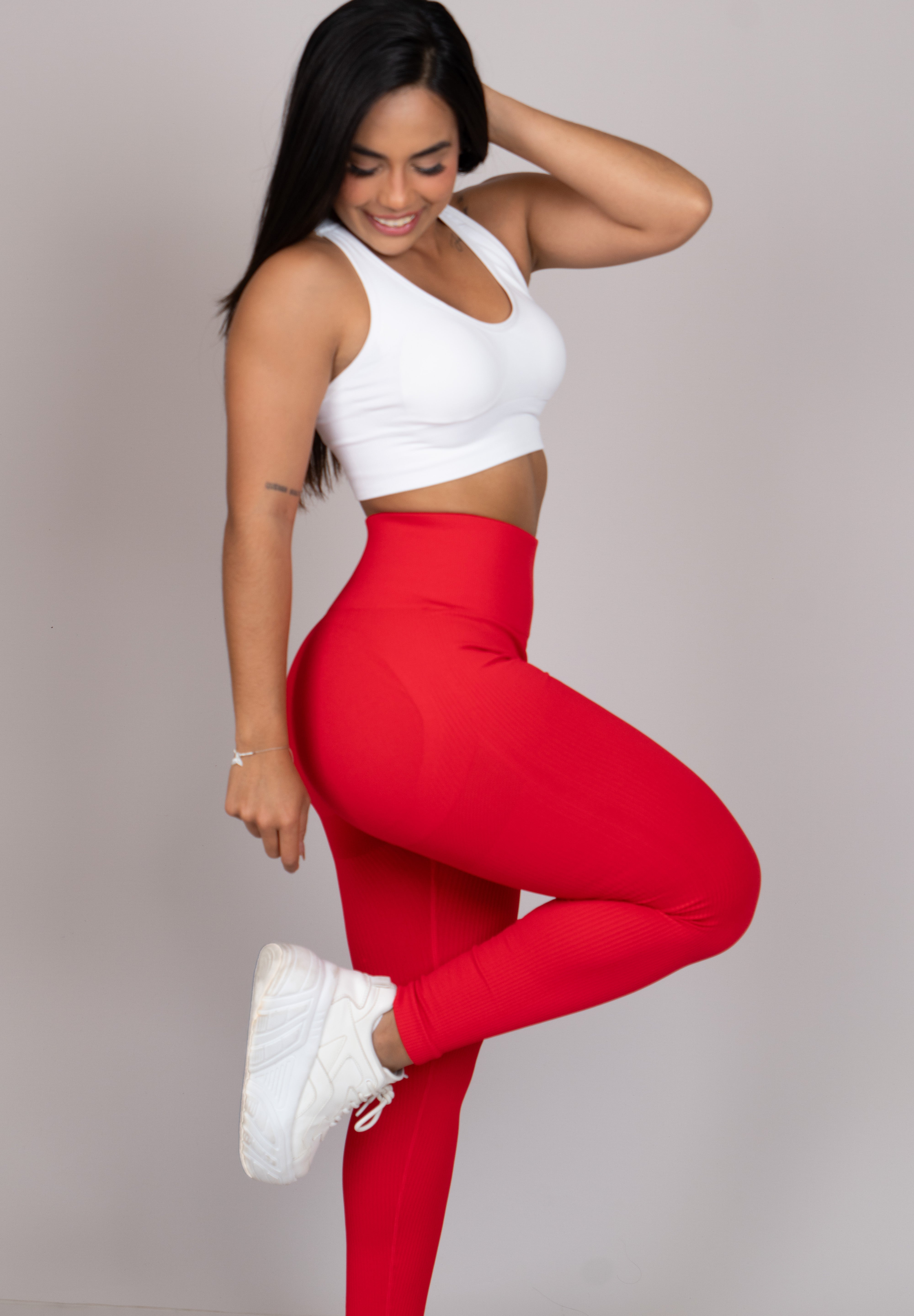 Legging rib rojo