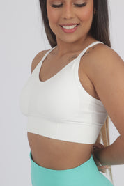 Top iris blanco