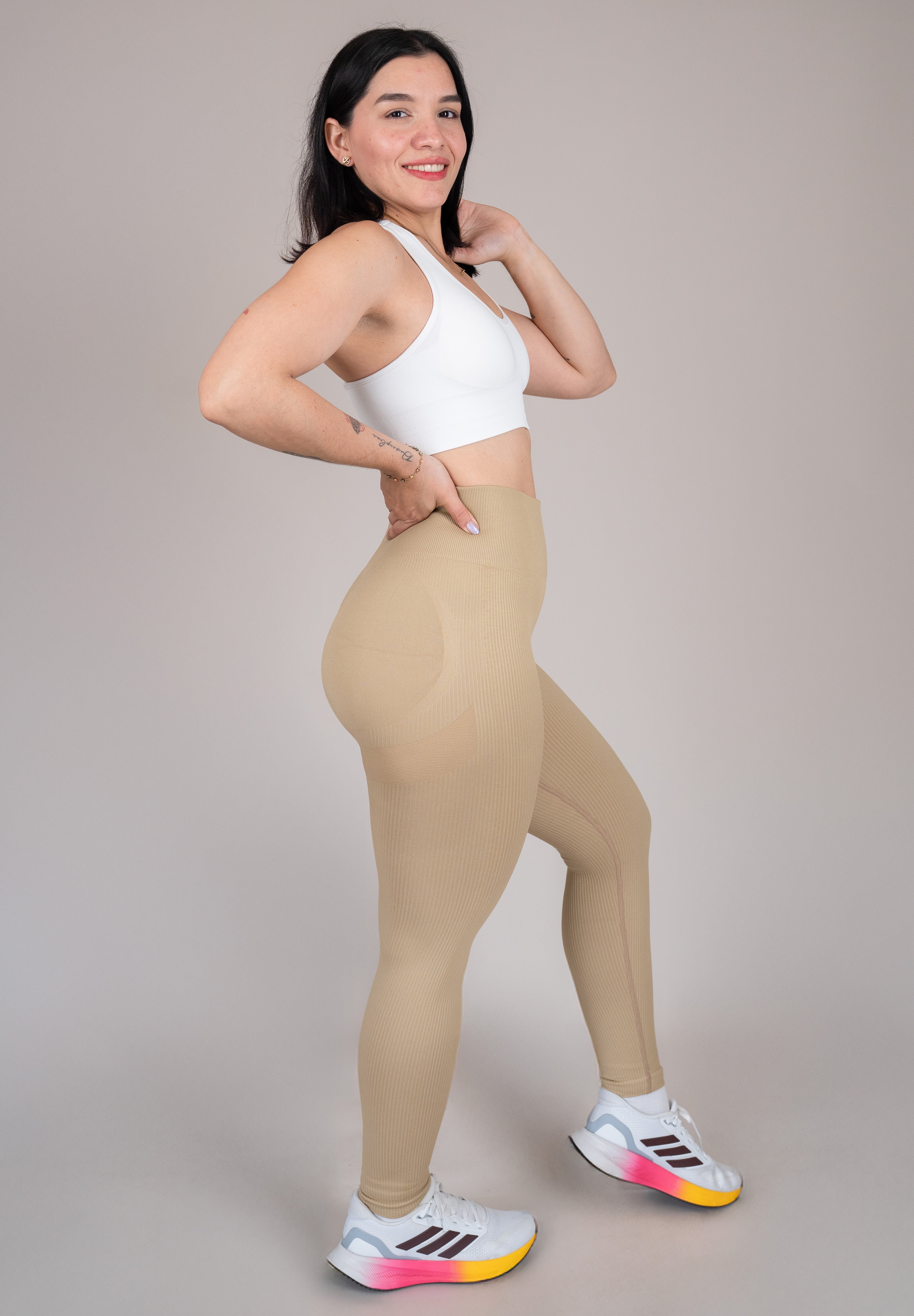 Legging rib beige