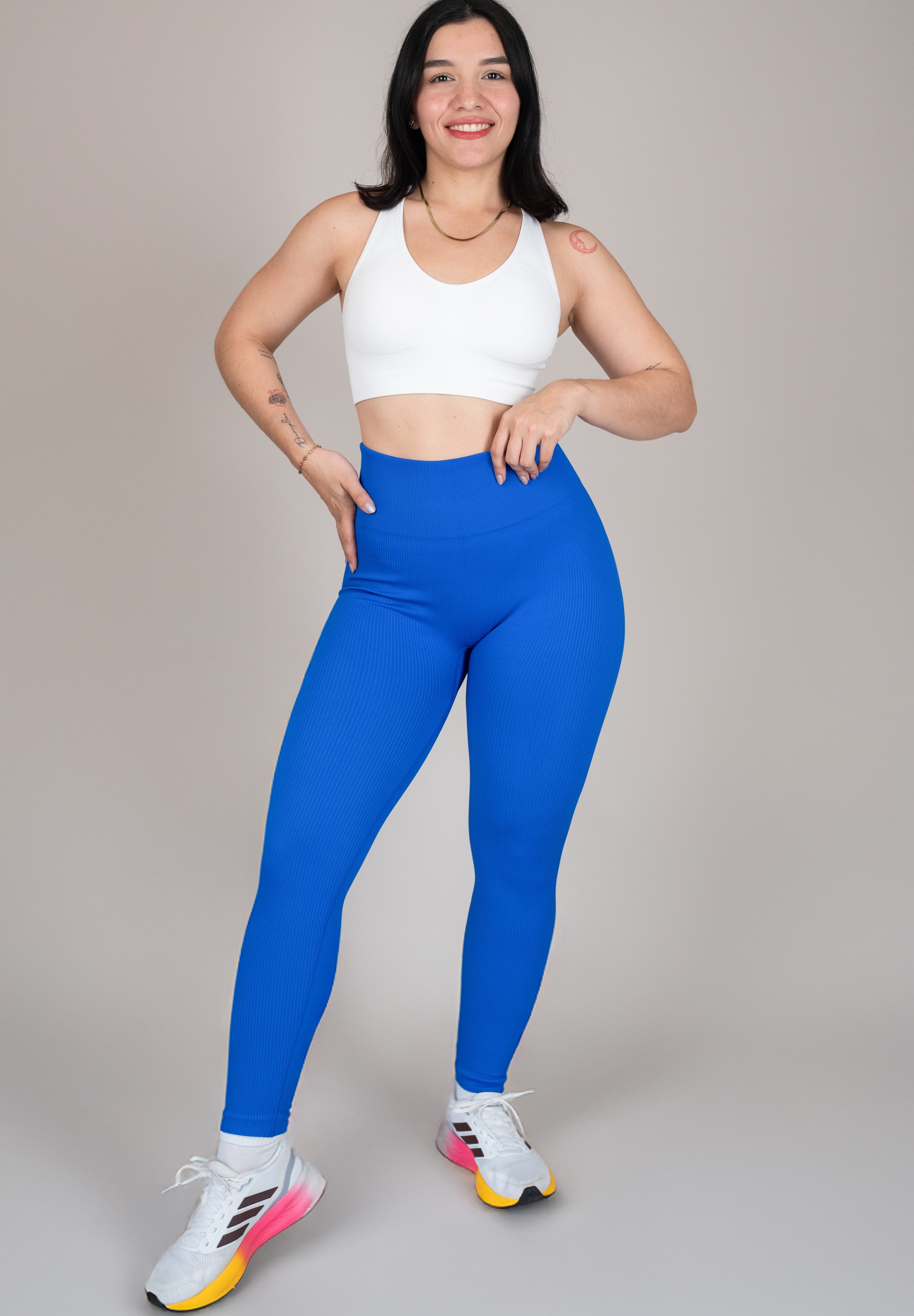 Legging rib azul