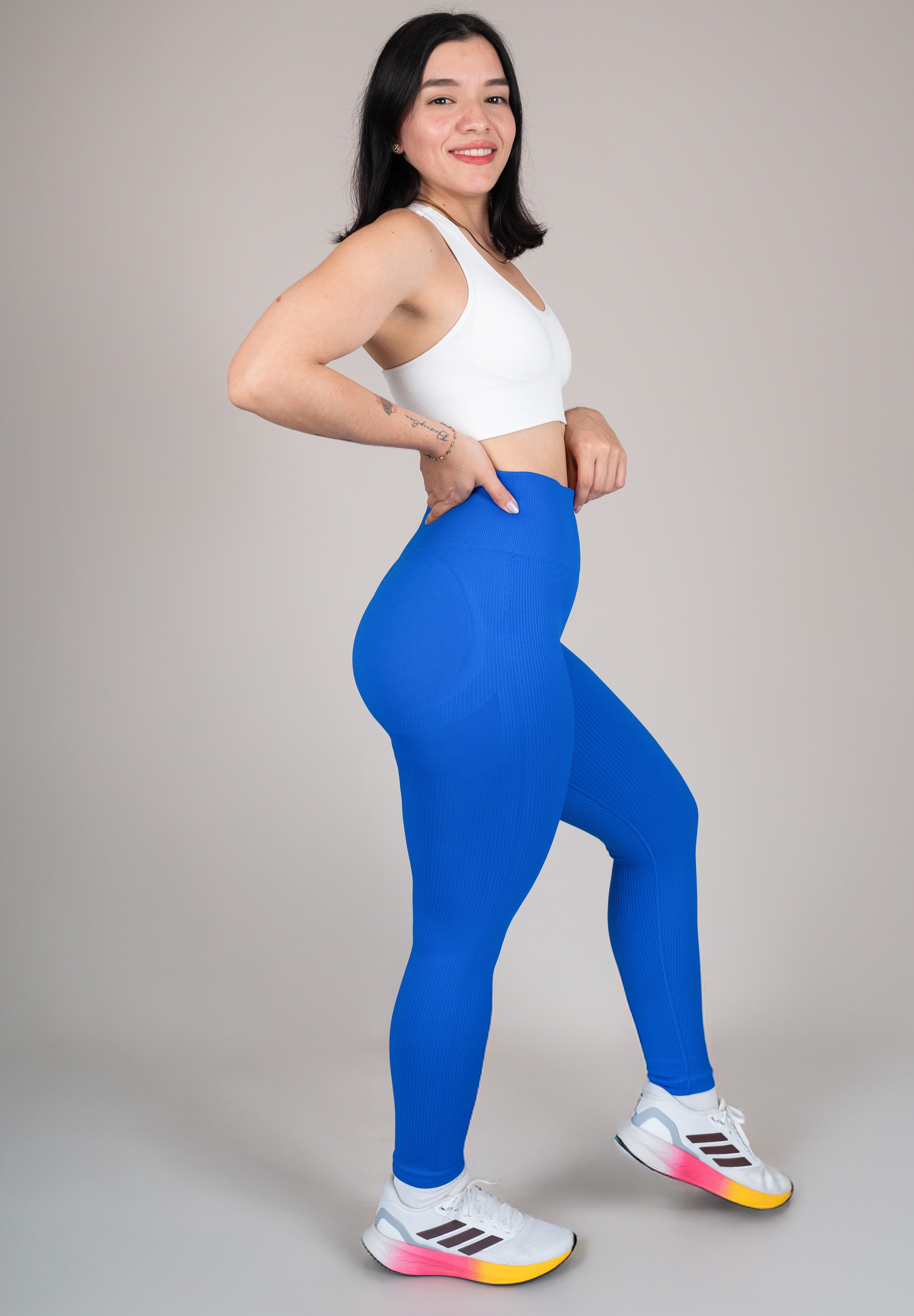 Legging rib azul