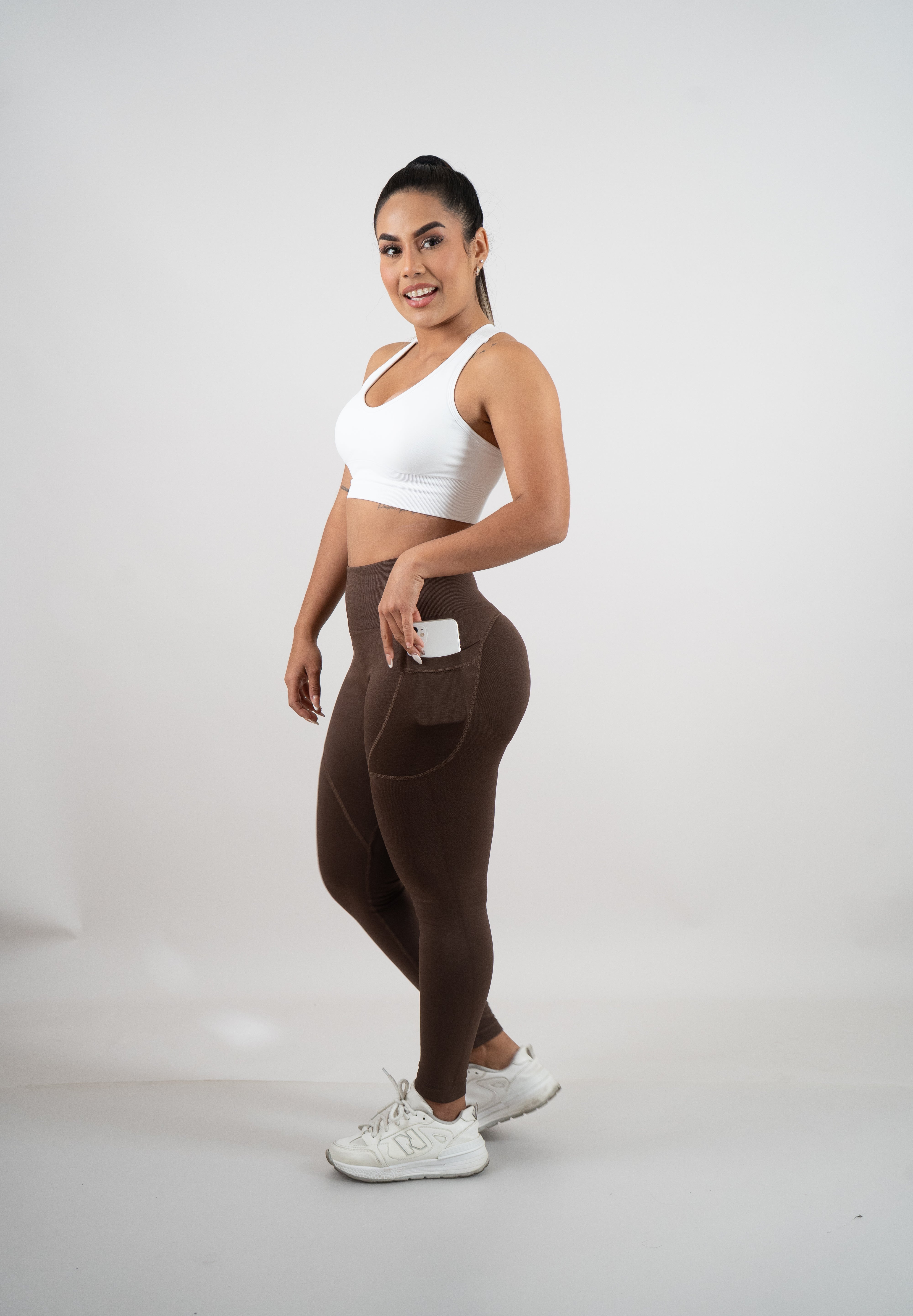 Legging Pocket café