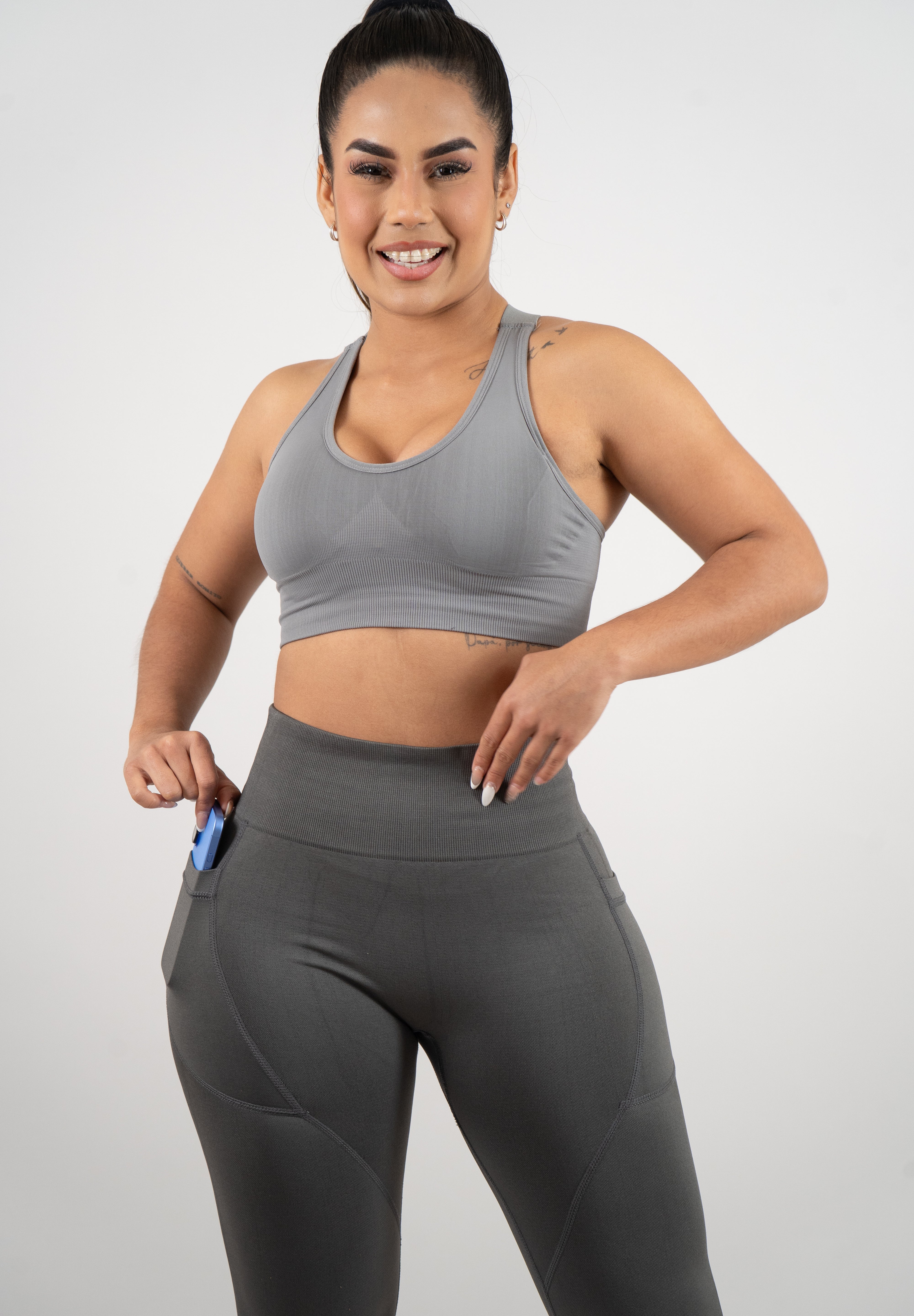 Legging Pocket plomo