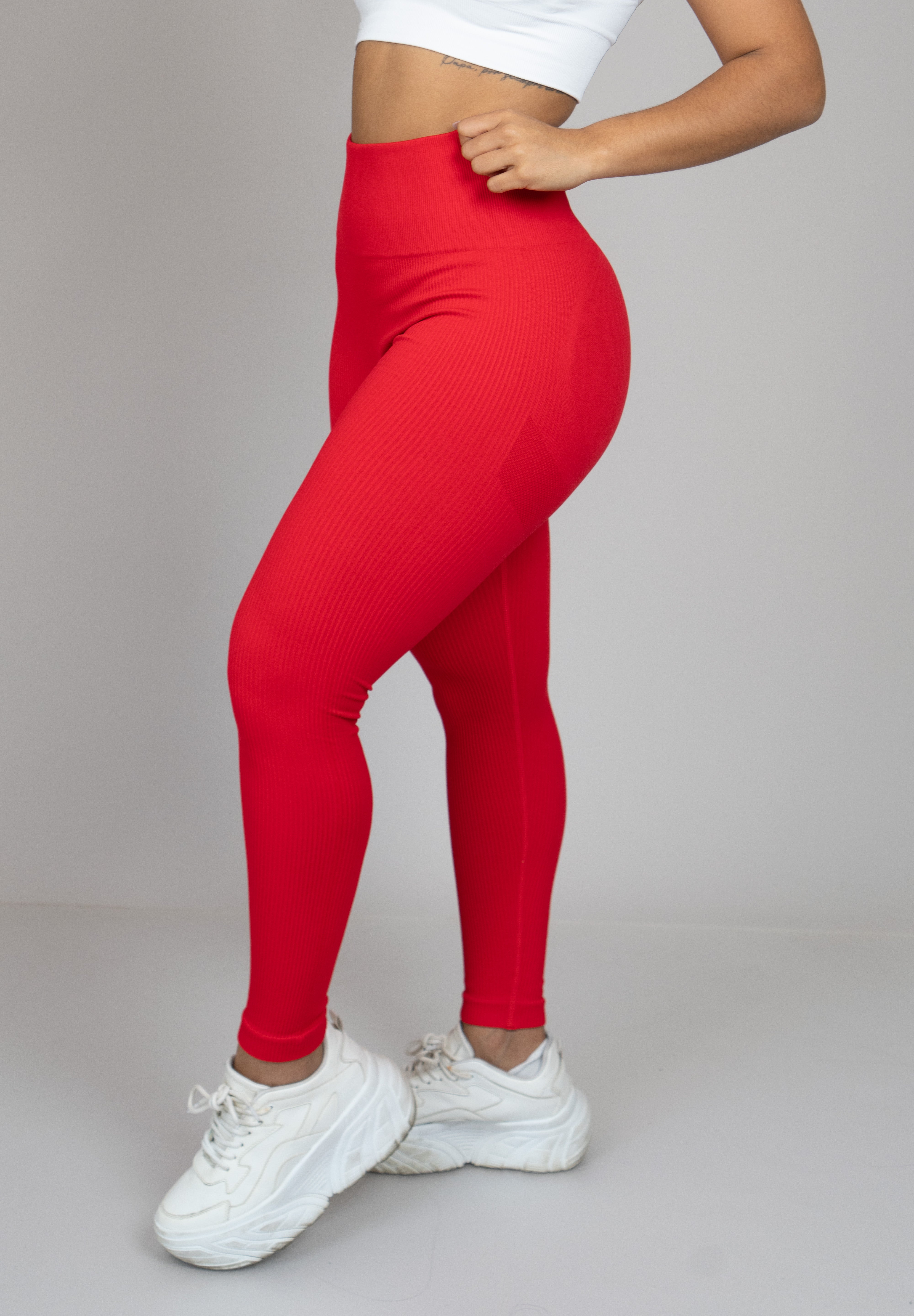 Legging rib rojo